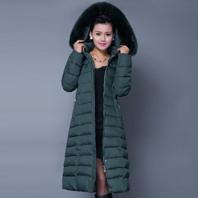 HEE GRAND Maxi Winter Coat 2018 New Casual Plus Size Winter Jacket Coat Women Thick X-Long Cotton Parkas Casaco Feminino WWD122 - YuppyCollections