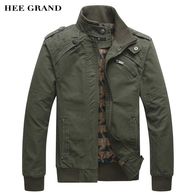 HEE GRAND 2018 New Arrival Men's Fashion Casual Spring Autumn Jacket Cotton Stand Collar Coat 4 Colors MWJ166 - YuppyCollections