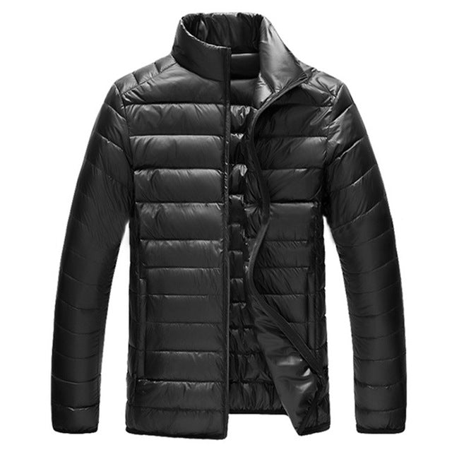 2018 Ultralight Down Jackets Mens Stand Collar Duck Down Jakcet Light Thin Autumn Wintet Plus Size Solid Casual Coat Men Outwear - YuppyCollections