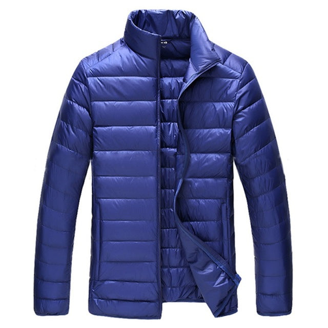 2018 Ultralight Down Jackets Mens Stand Collar Duck Down Jakcet Light Thin Autumn Wintet Plus Size Solid Casual Coat Men Outwear - YuppyCollections