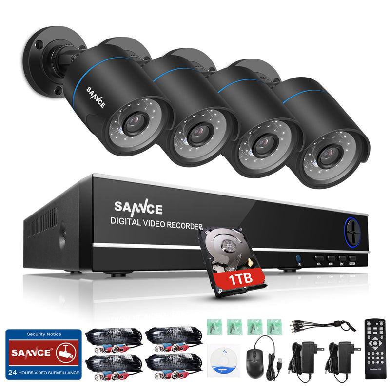 720P 4ch Home Video Security Cameras System with 1080N DVR - YuppyCollections