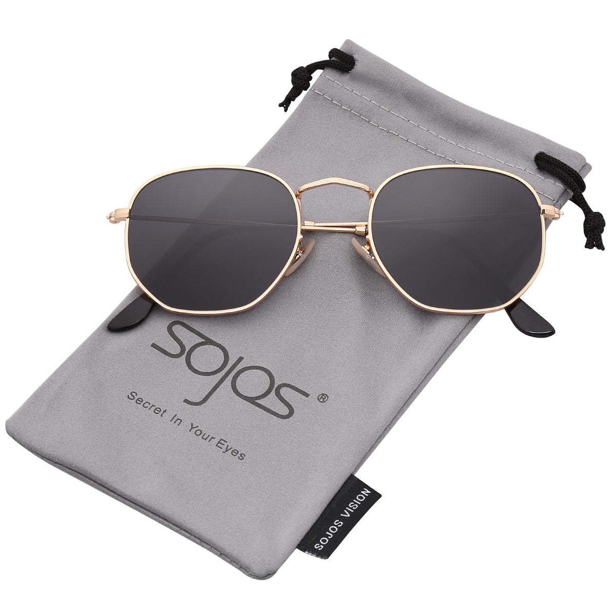 Small Classic Square Polygon Sunglasses for Men and Women Mirrored Lens Glasses SJ1072 - YuppyCollections