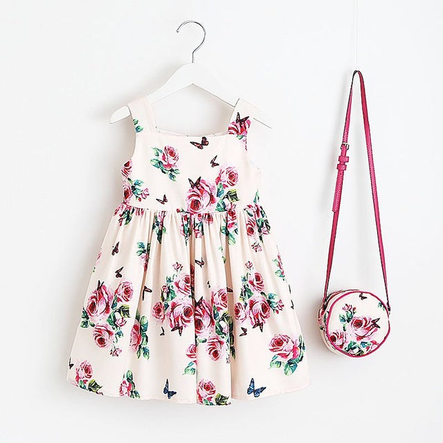 Girls Summer Dress with Bag 2018 Brand Toddler Girls Clothing Children Dresses Flower Princess Dress Costumes for Kids Clothes - YuppyCollections