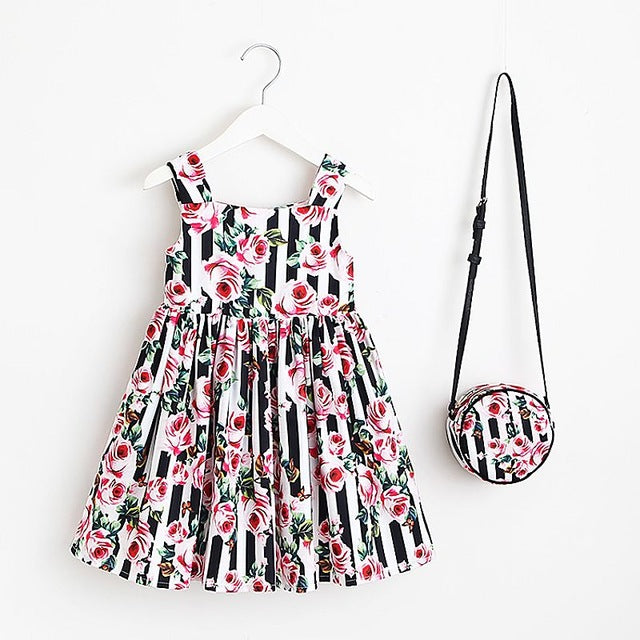 Girls Summer Dress with Bag 2018 Brand Toddler Girls Clothing Children Dresses Flower Princess Dress Costumes for Kids Clothes - YuppyCollections