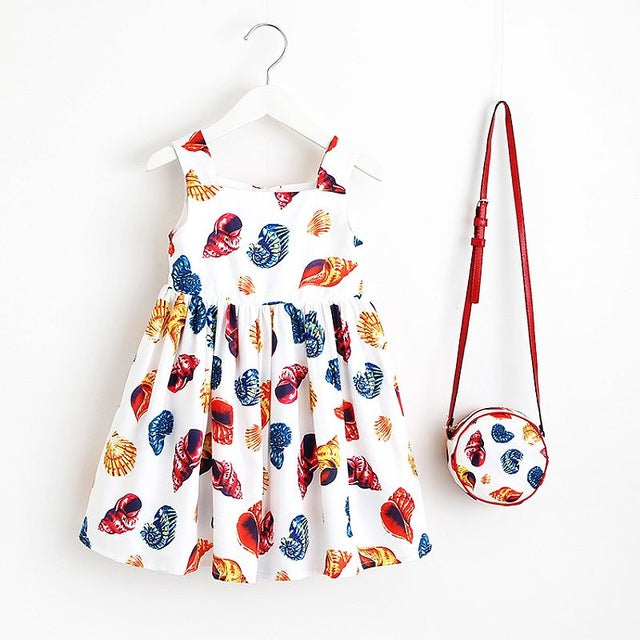 Girls Summer Dress with Bag 2018 Brand Toddler Girls Clothing Children Dresses Flower Princess Dress Costumes for Kids Clothes - YuppyCollections