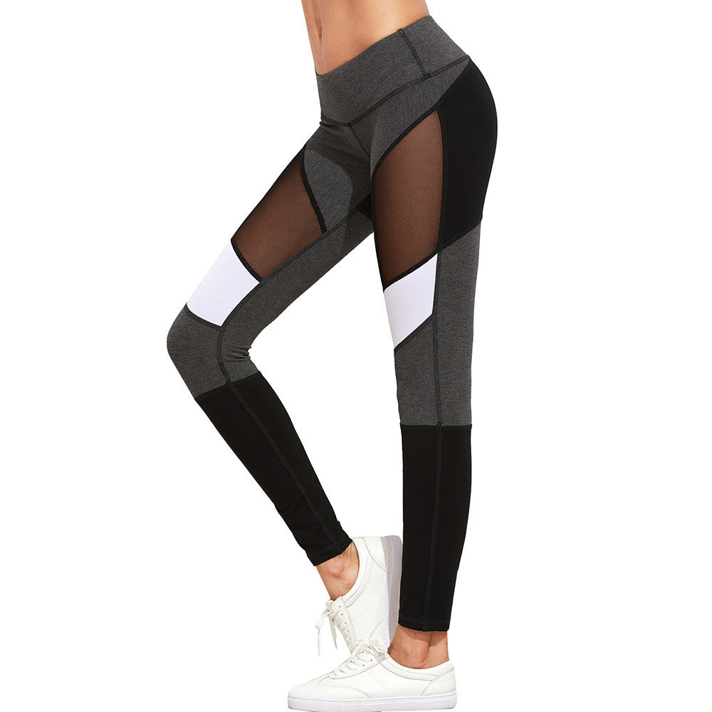 Women YOGA Running Sport Pants High Waist Workout Leggings Fitness Trousers - YuppyCollections