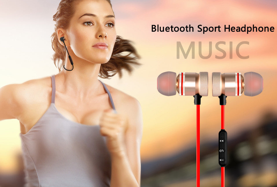 ALANGDUO A2 Bluetooth Earphone Wireless Sports Running Stereo Headset Earbuds With Mic Magnetic Earphones For xiaomi iphone - YuppyCollections