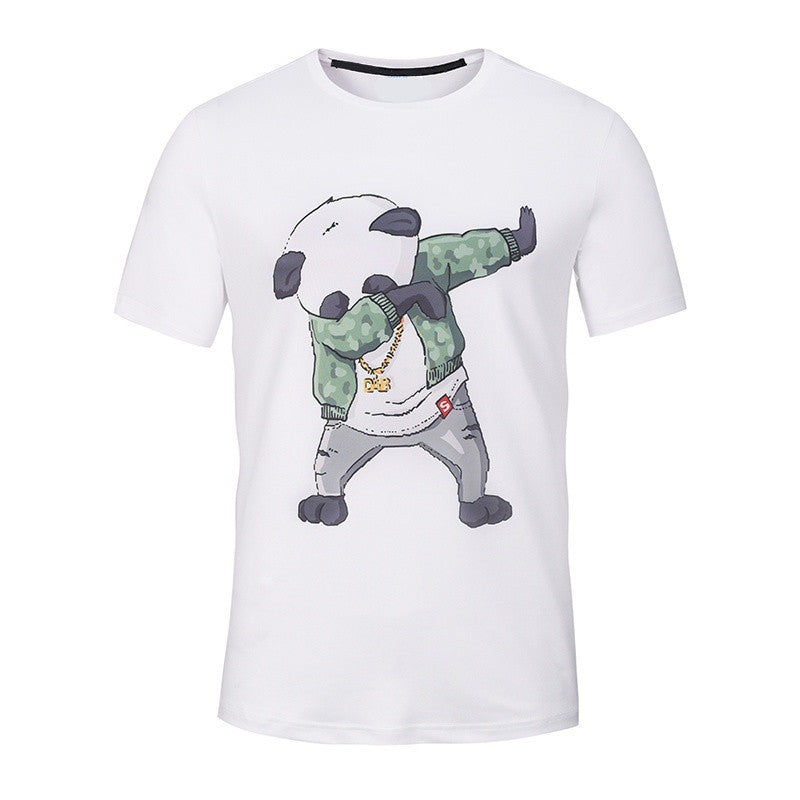 New Summer Funny Panda Printed Men T Shirt Short Sleeve Casual T-shirt for Teens Hipster Fractal Pattern Tees Cool Tops Funny T-Shirt - YuppyCollections