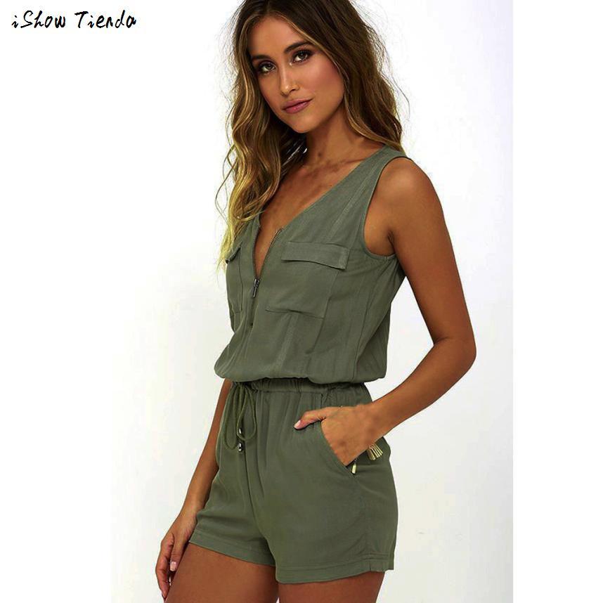 Short Romper Jumpsuit Women's sleeveless casual pants Summer Jumpsuit Monos Largos Mujer Pantalon Largo - YuppyCollections