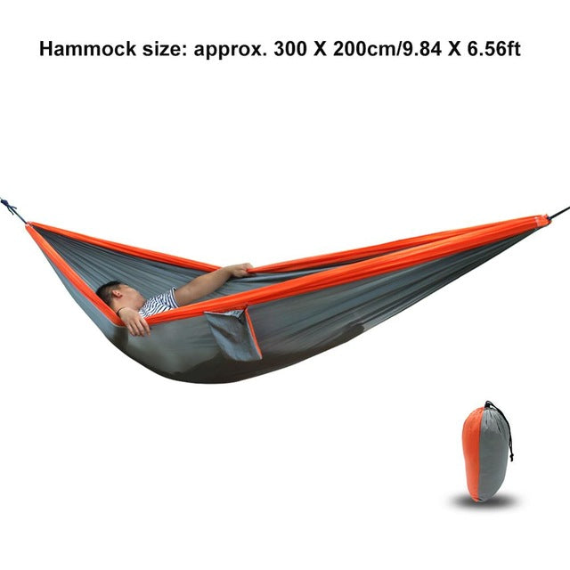 Outdoor Hammock Double Person Camping Survival Garden Hunting Leisure Travel Furniture Parachute Hammocks Sleep Swing - YuppyCollections