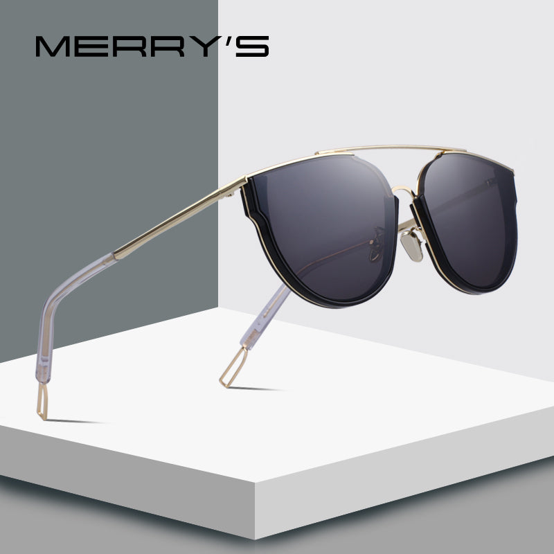 MERRY'S DESIGN Women Fashion Cat Eye Sunglasses Twin-Beams Frame Sun Glasses Metal Temple 100% UV Protection S'6300 - YuppyCollections