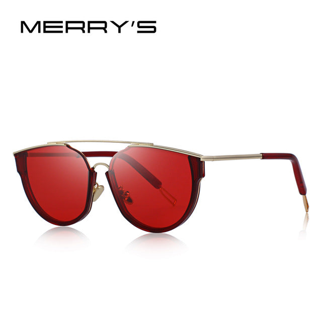 MERRY'S DESIGN Women Fashion Cat Eye Sunglasses Twin-Beams Frame Sun Glasses Metal Temple 100% UV Protection S'6300 - YuppyCollections