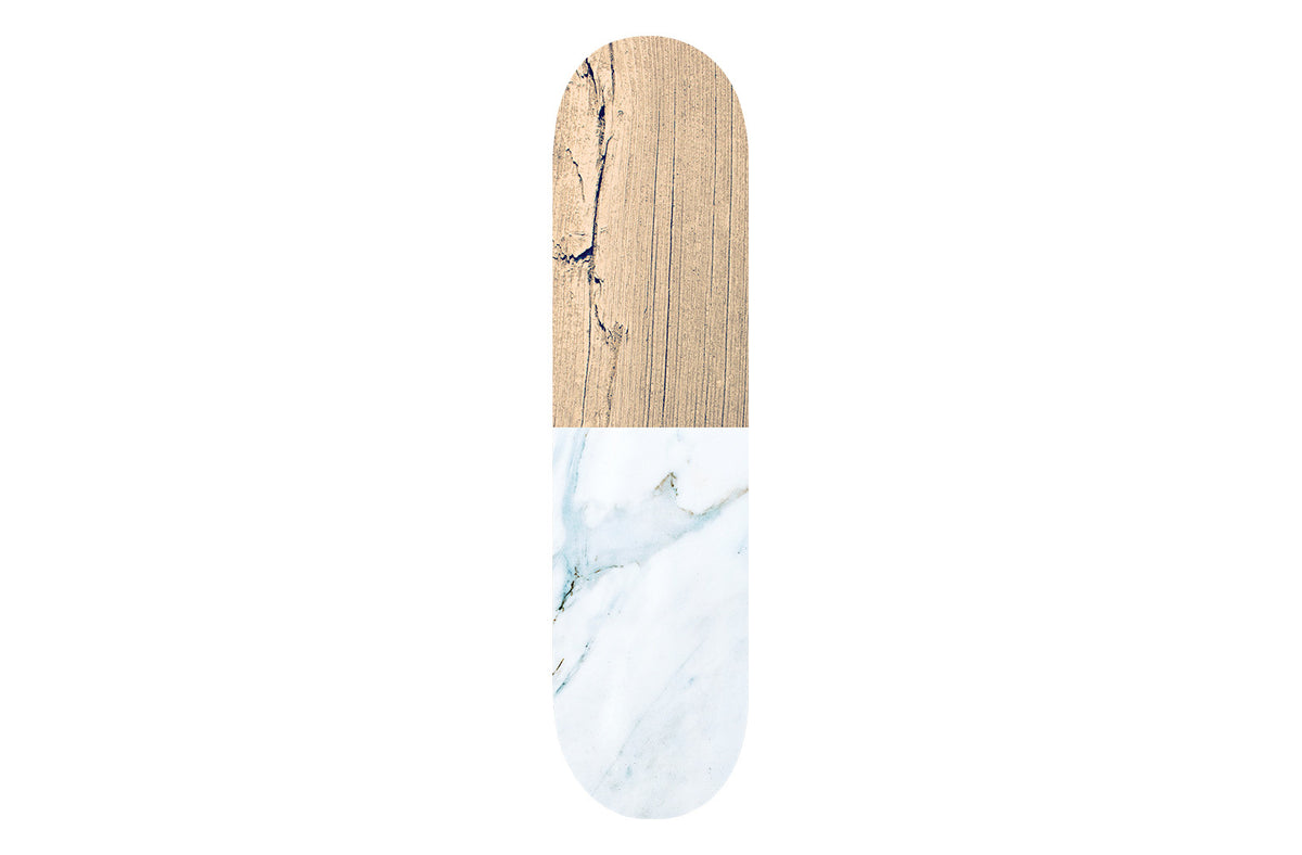 Wooden White Marble Skateboard - YuppyCollections