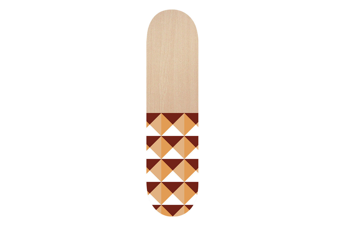 Wooden Orange Aztec Skateboard - YuppyCollections