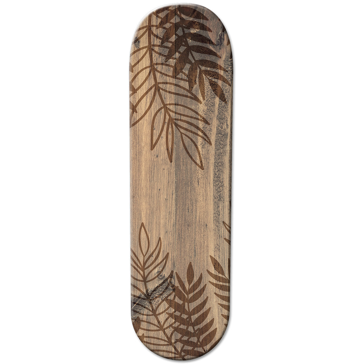 Brown Wooden Leaf Skateboard - YuppyCollections