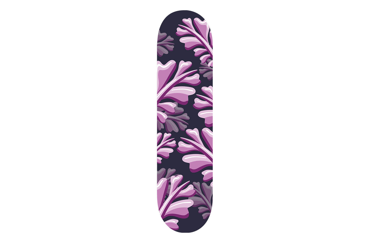 Purple Leaf Patterned Skateboard - YuppyCollections