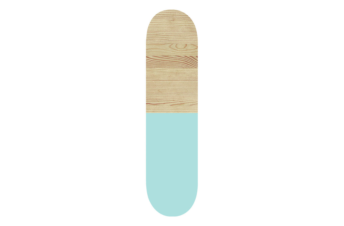 Light Blue Wooden Skateboard - YuppyCollections