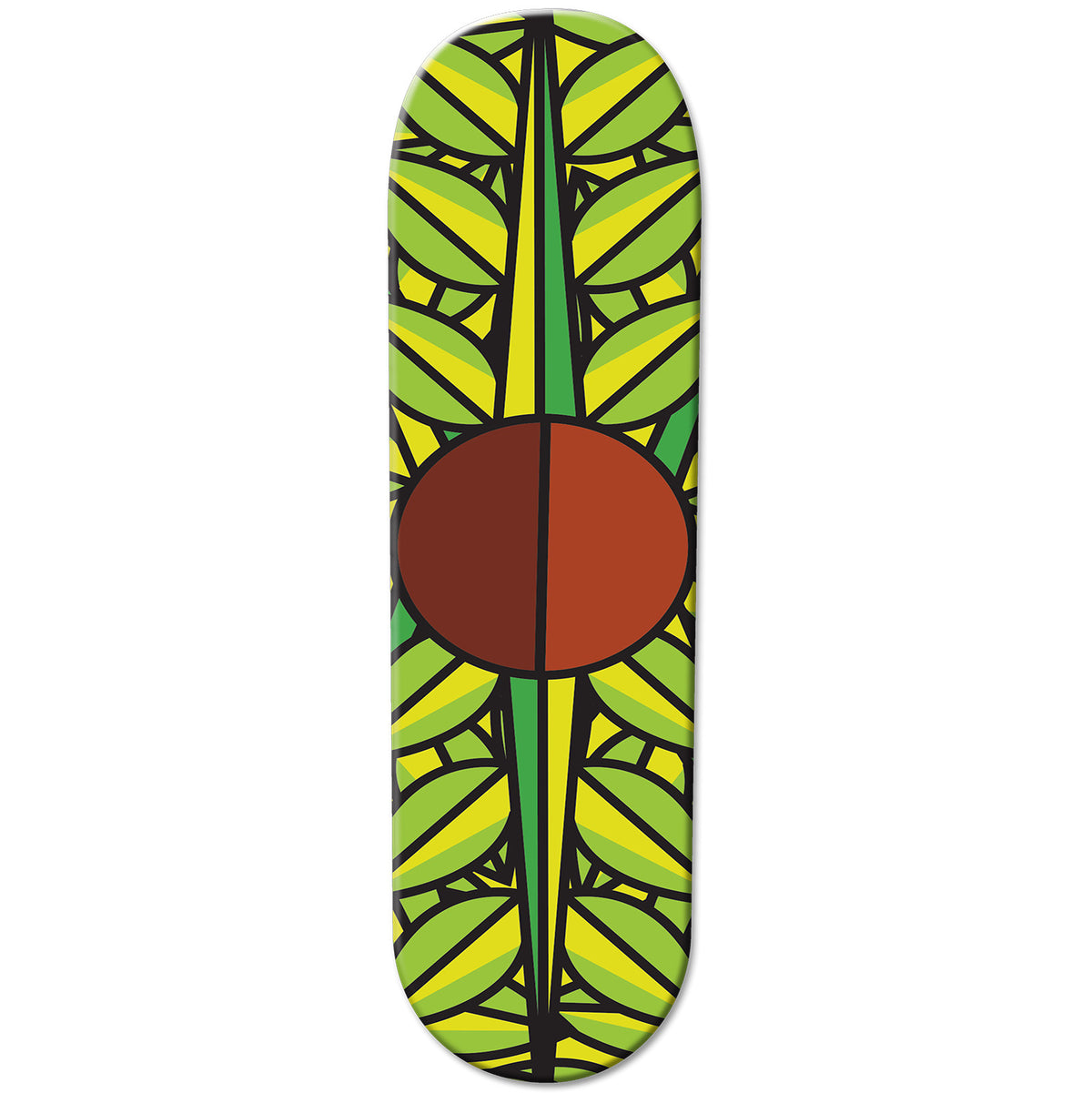 Green & Yellow Leaf Skateboard - YuppyCollections