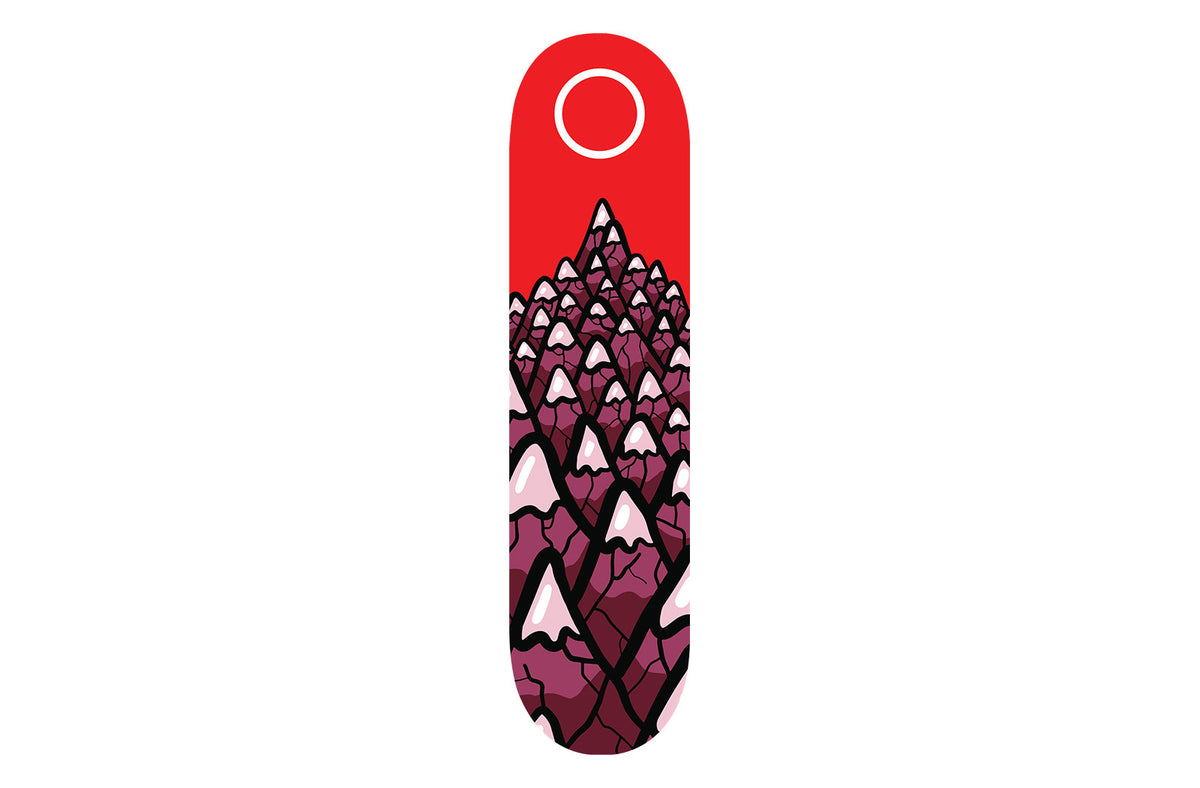 Red Mountain Pattern Skateboard - YuppyCollections