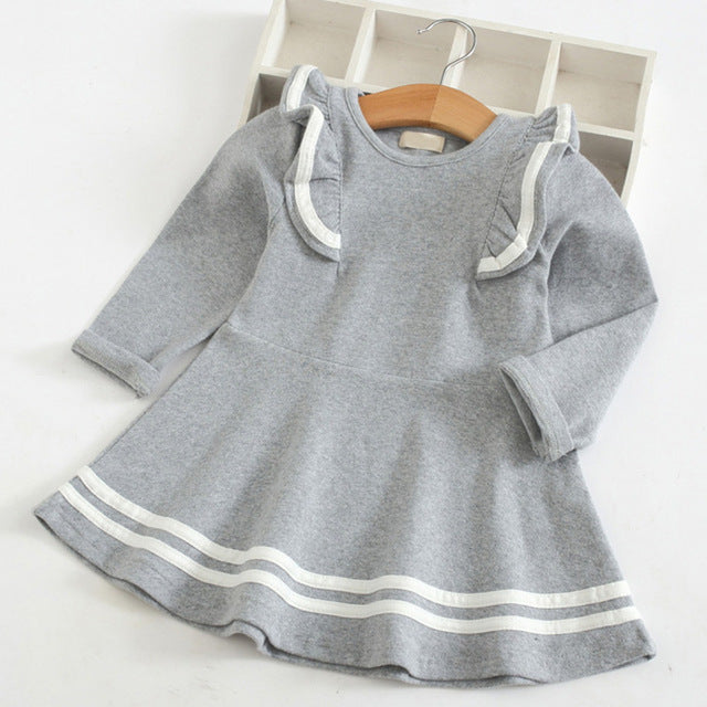 Bear Leader Girls Dress 2018 New Autumn Casual Ruffles A-Line Striped Full Sleeve Kids Dress For 3T-7T - YuppyCollections
