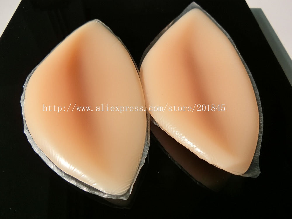 1pair medical silicone anti chest expansion dumplings shape stand chest pad inserts 76.5g - YuppyCollections