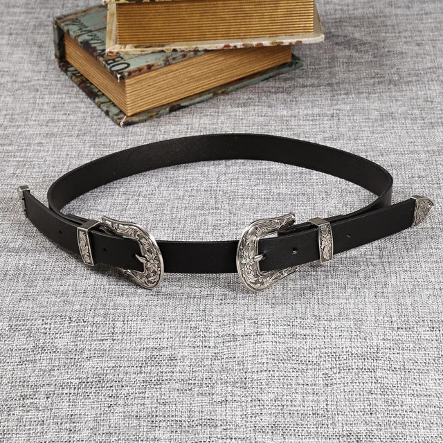 Buckle Star Pattern Double Belt - YuppyCollections