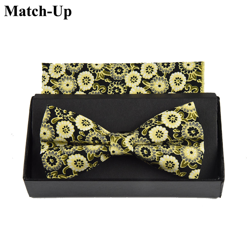 Match-Up free shipping Men's Fashion Suits Cotton Bowtie for Wedding Plaid Bow Tie Two-piece - YuppyCollections