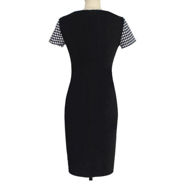 Women Short Sleeve Dress Office Bodycon Dress - YuppyCollections