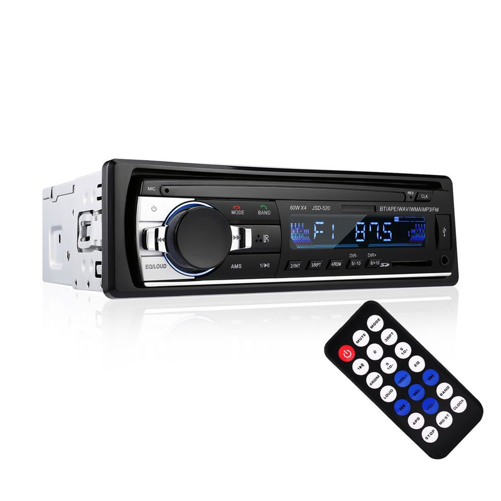 12V 1 Din JSD-520 Car Radio USB TF MP3 WMA Player with Car Radio Receiver - YuppyCollections