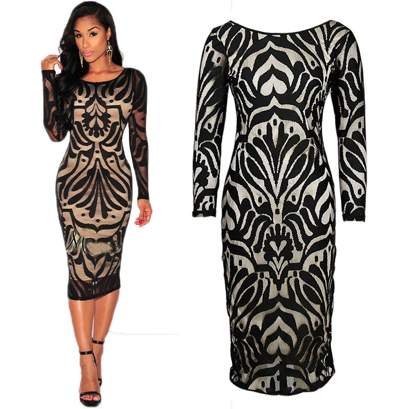 Women Sexy Bodycon Bandage Evening Cocktail Party Dress - YuppyCollections