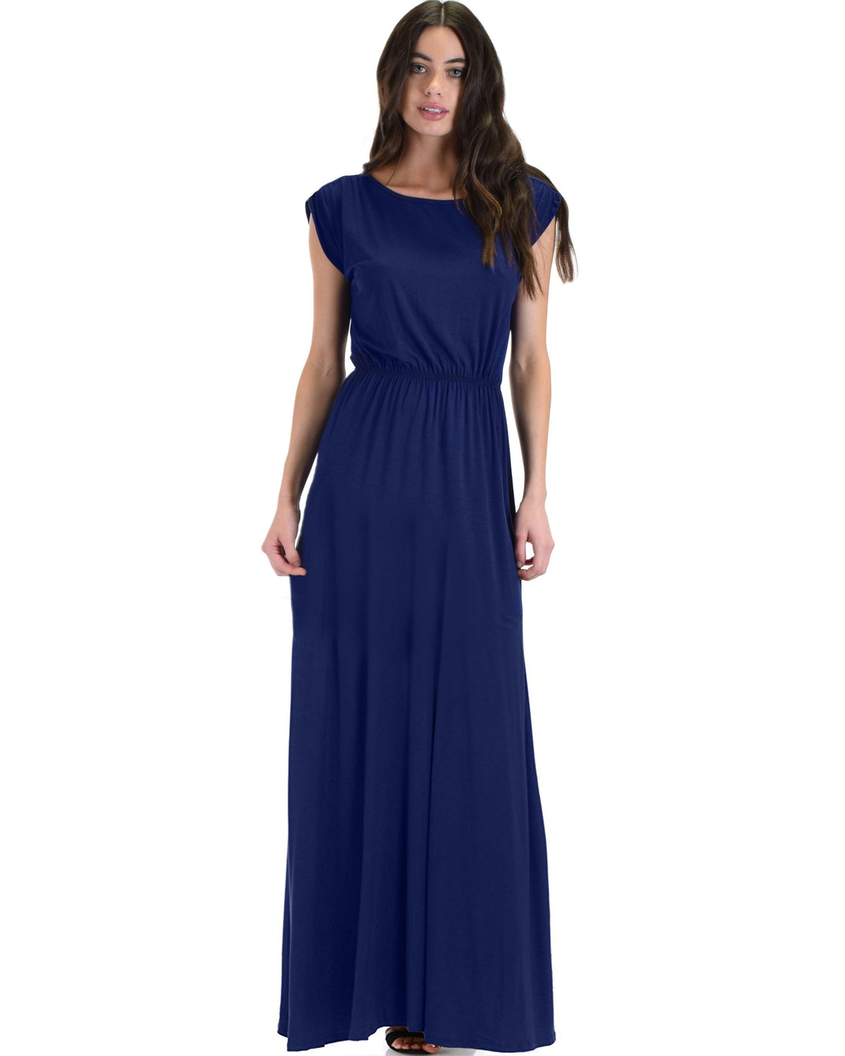 Timeless Maxi Dress With Elastic Waist & Side Slit - YuppyCollections