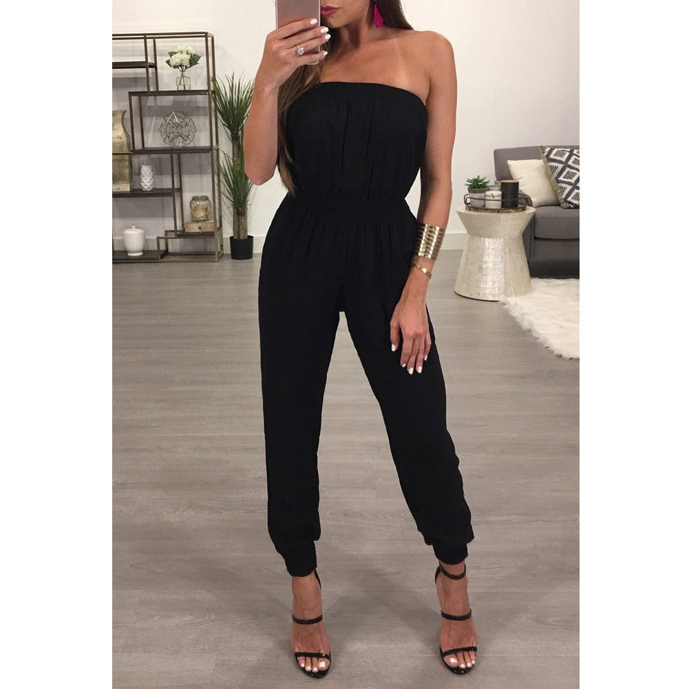 Women Off Shoulder Jumpsuit Rompers - YuppyCollections