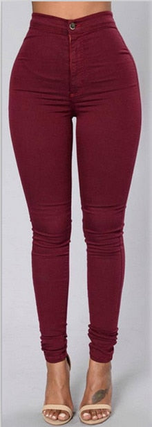 Ladies Solid Colors Pencil Pants - YuppyCollections