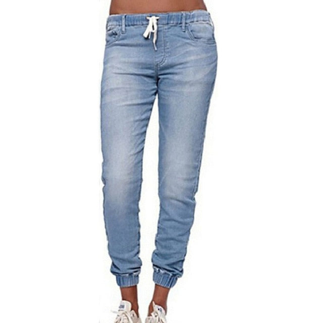 Women's Casual Denim Jogger Pants - YuppyCollections