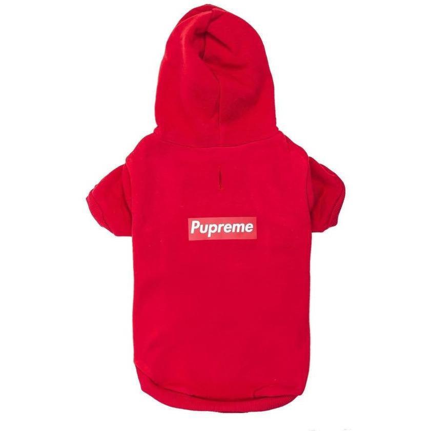 Pupreme Box Logo Hoodie | Dog Clothing - YuppyCollections