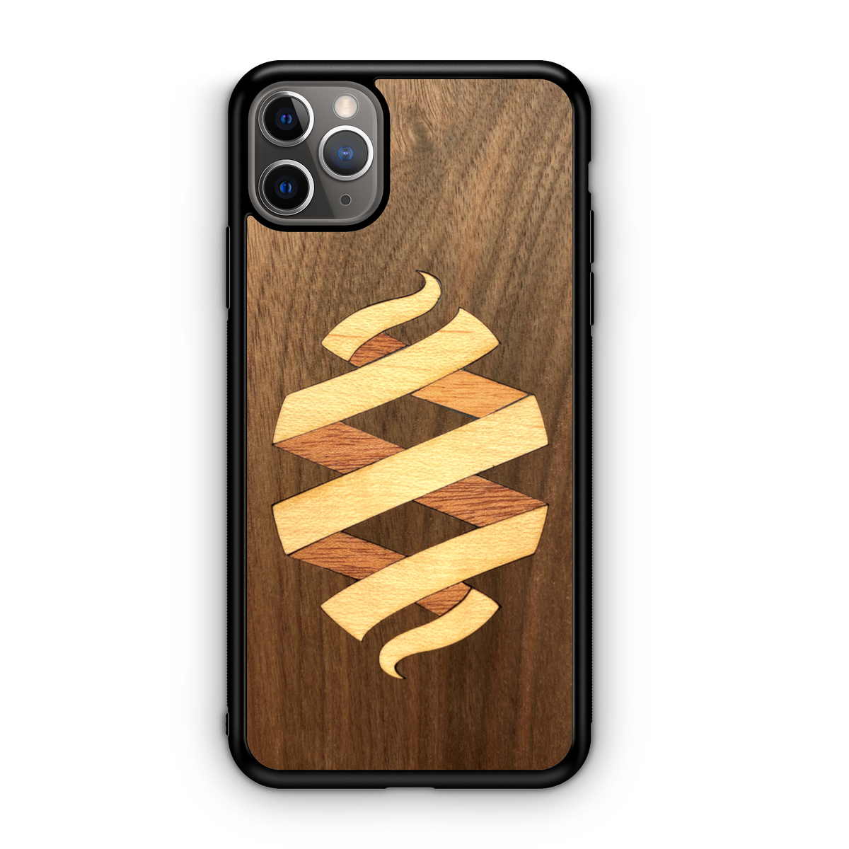 Slim Wooden Phone Case | Bio Fire 3-Wood Inlay - YuppyCollections