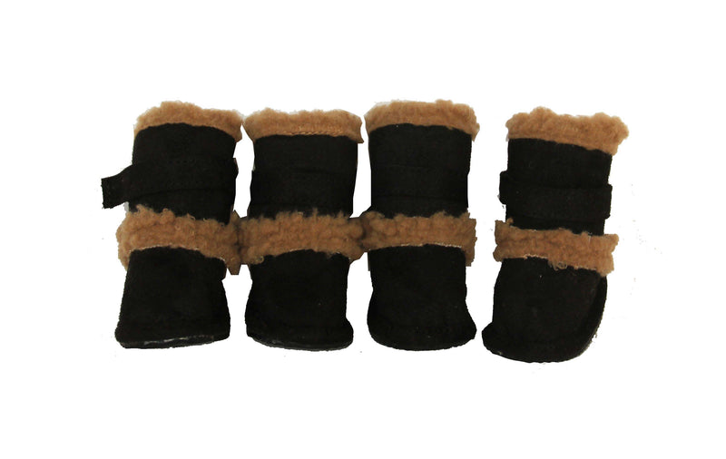 "Shearling ""Duggz"" Pet Shoes - Black & Brown" - YuppyCollections