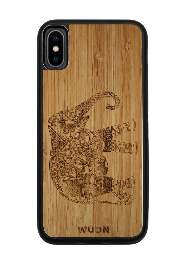 Slim Wooden Phone Case | Bamboo Elephant - YuppyCollections