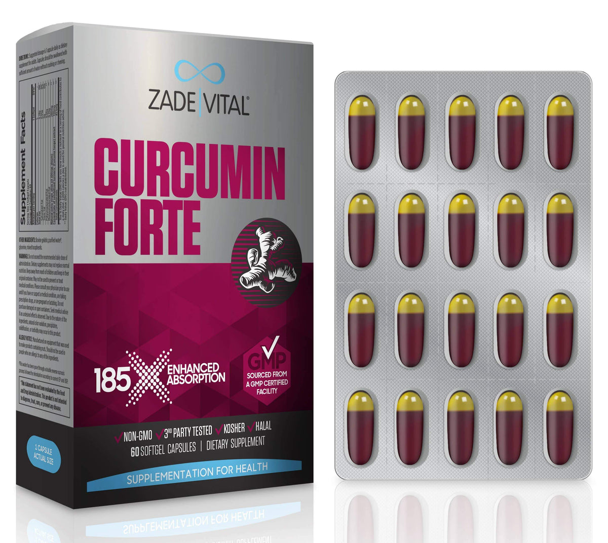 Curcumin Forte, 185x Better Absorption, 60 Caps - YuppyCollections