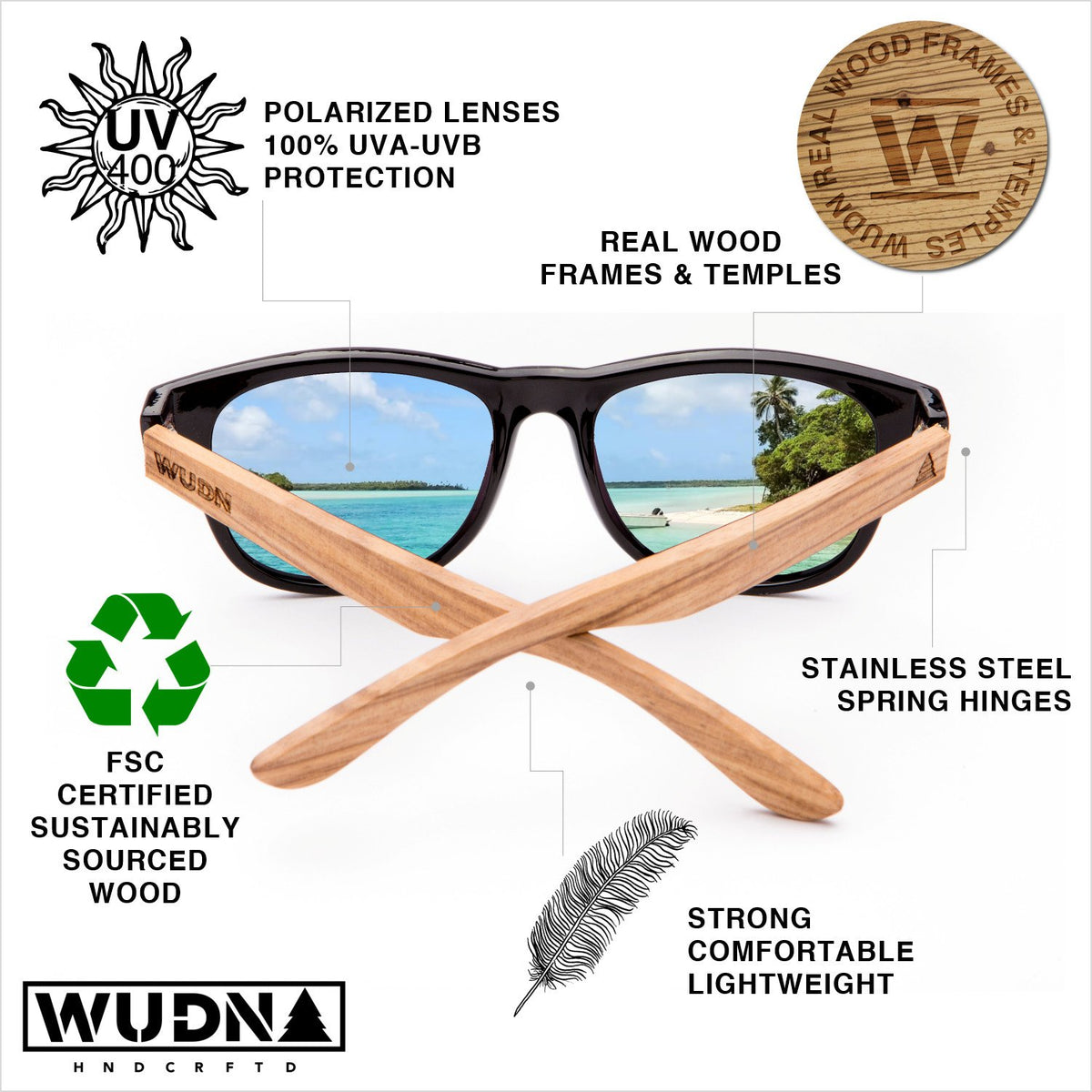 Real Rose Wood Wanderer Sunglasses by WUDN - YuppyCollections