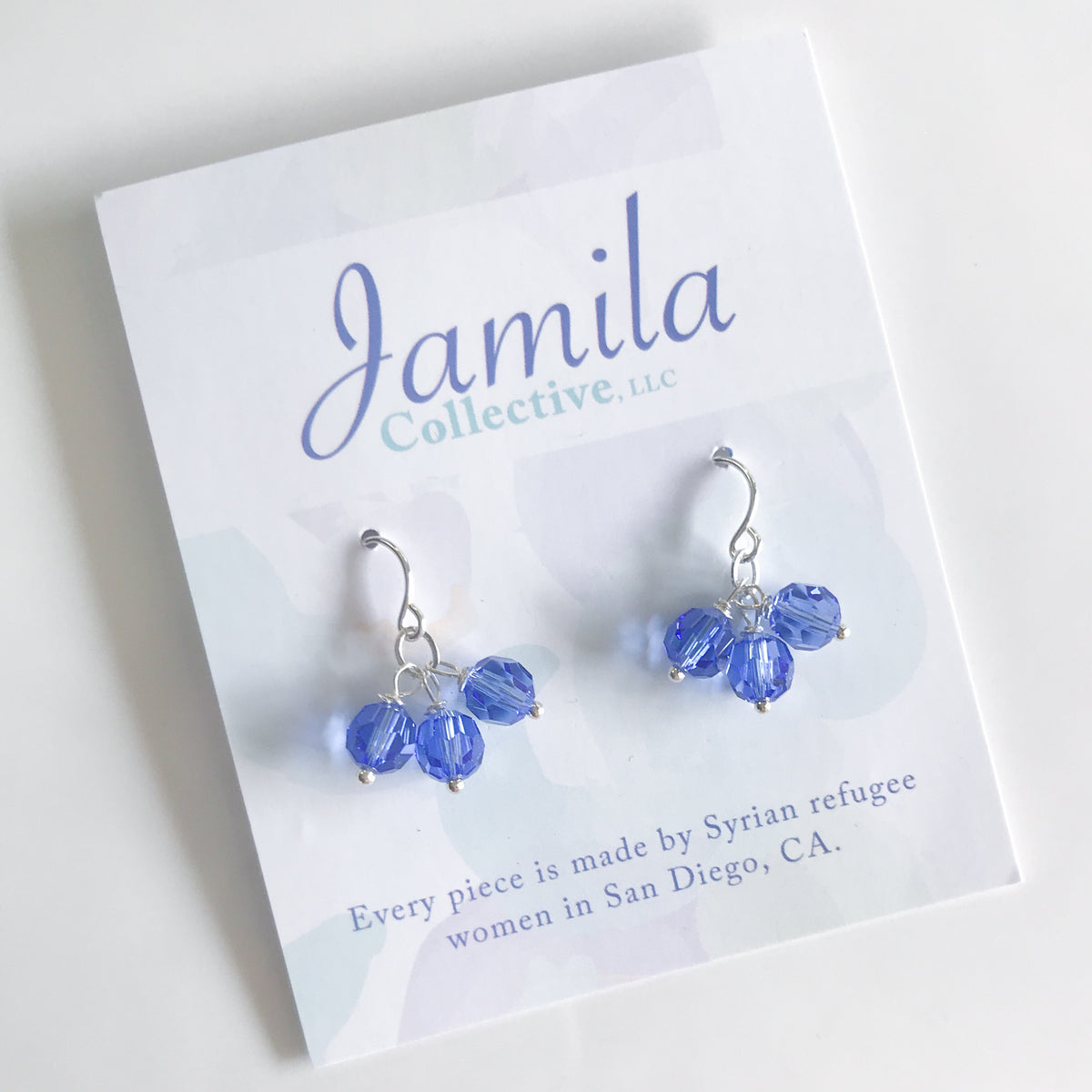 Aya Cluster Earrings - Sapphire - YuppyCollections