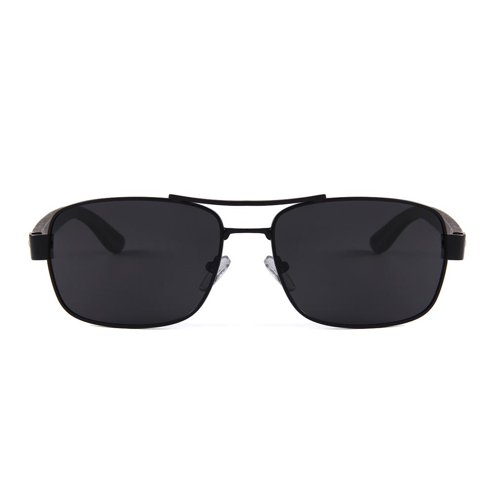 Real Ebony Wood Black Frame Slim Aviators by WUDN - YuppyCollections