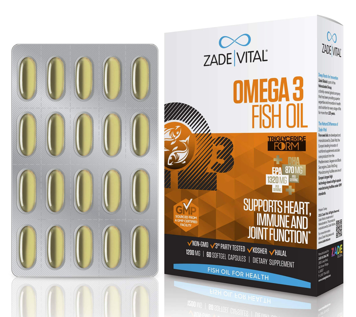 Ultra EPA DHA Omega-3 Fish Oil, 60 Softgels - YuppyCollections